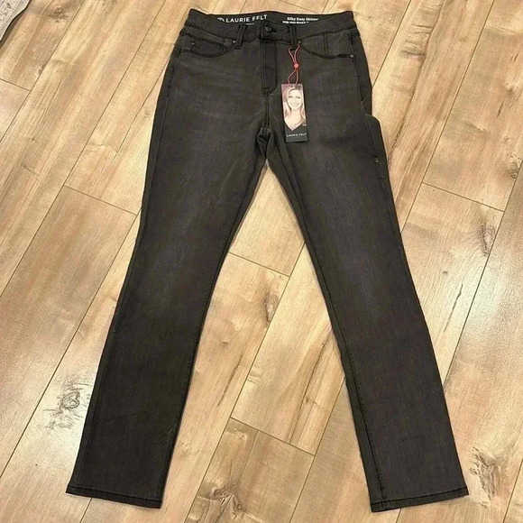 NWT Laurie Felt Silky Denim Easy Skinny Colored Jeans Gray Vital Stretch Sz S - Picture 4 of 11